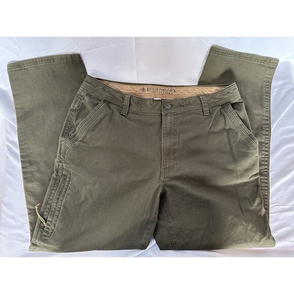 Legendary Outfitters Pants Men' 36X30 Green Canvas Cargo Utility Hiking Work - Picture 6 of 12